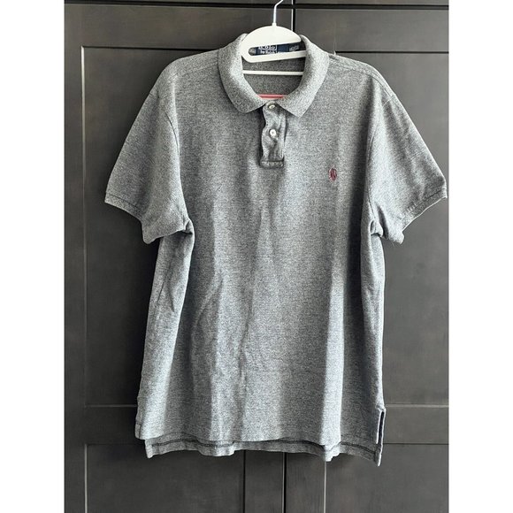 Polo Ralph Lauren Custom Fit Polo Shirt Mens XL Grey Short Sleeve 100% Cotton - Picture 1 of 11